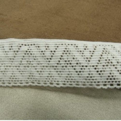 DENTELLE de calais ELASTIQUE COTON ET STRETCH blanche 3 cm