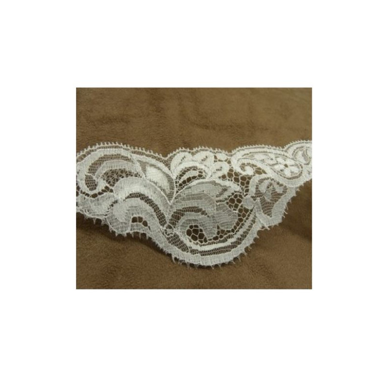 DENTELLE DE CALAIS blanche 5,5 cm /hauteur de broderie 2,5 cm