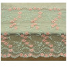 DENTELLE DE CALAIS finement dentelée sur les deux bordures bicolore vert d'eau et rose 18 cm