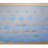 DENTELLE DE CALAIS bleu TULLE SURBRODE FINEMENT FESTONNE SUR UNE BORDURE 18 cm