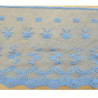 DENTELLE DE CALAIS bleu TULLE SURBRODE FINEMENT FESTONNE SUR UNE BORDURE 18 cm
