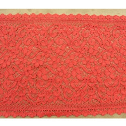 DENTELLE DE CALAIS stretch rouge surbrodée 17 cm