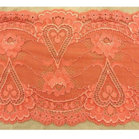 DENTELLE DE CALAIS rouge /oranger 16 cm