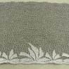 DENTELLE DE CALAIS noire brodée  blanche 15  cm / hauteur de broderie 3 cm