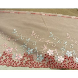 DENTELLE DE CALAIS rose et rouge 18 cm