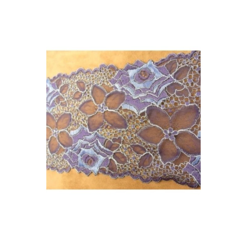 dentelle de calais incrustation bleu & violet 17 cm