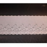 Dentelle blanche brodée  Élasthanne modèle broderie anglaise 16 cm
