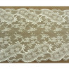 DENTELLE DE CALAIS IVOIRE motif fleurs et bordure festonnée 17 cm