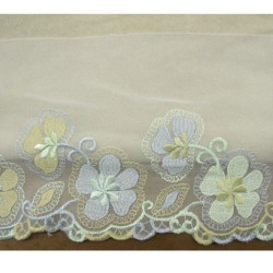 DENTELLE DE CALAIS brodée blanche 13 cm