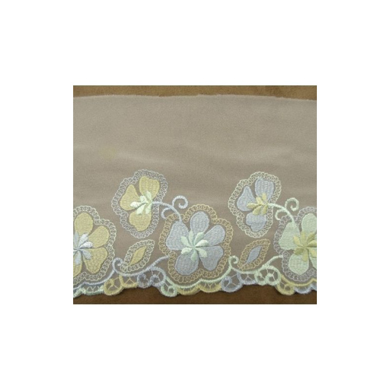 DENTELLE DE CALAIS brodée blanche 13 cm