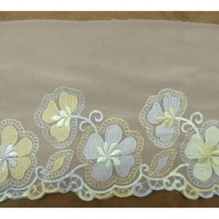 DENTELLE DE CALAIS brodée blanche 13 cm