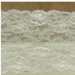 DENTELLE DE CALAIS stretch  blanche 22 cm