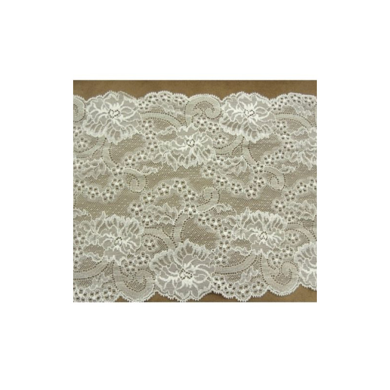 DENTELLE DE CALAIS stretch  blanche 22 cm