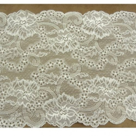 DENTELLE DE CALAIS stretch blanche 22 cm