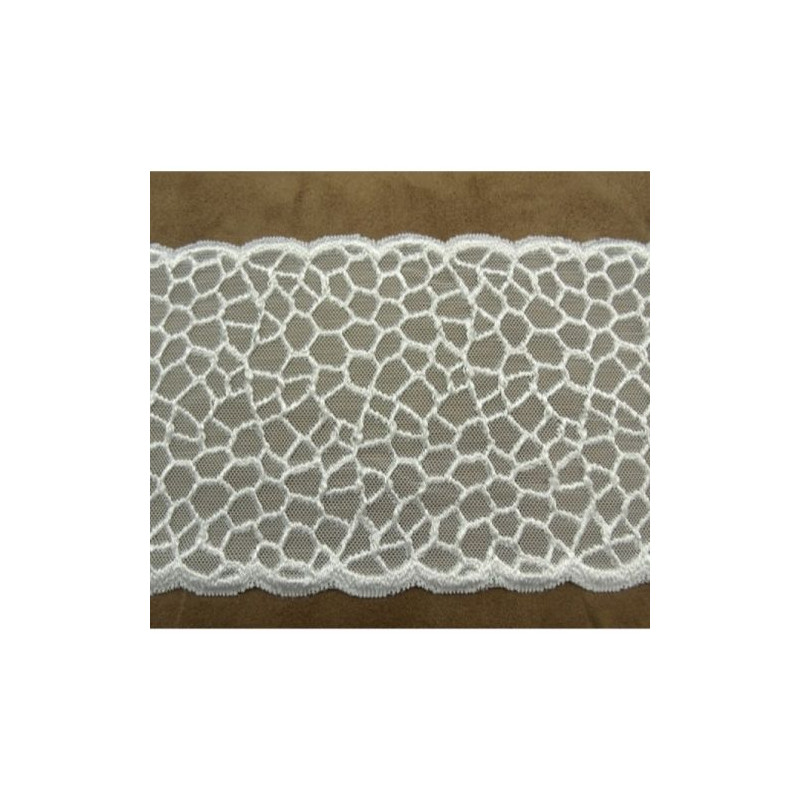 DENTELLE DE CALAIS stretch blanche 12 cm