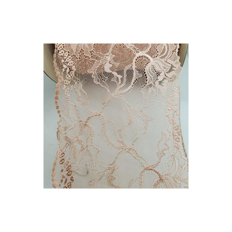 dentelle de calais leavers rose saumon 20 cm