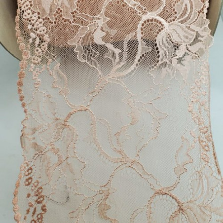 dentelle de calais leavers rose saumon 20 cm