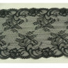 DENTELLE DE CALAIS noire motif bouquet et arabesque sur les 2 bordures 17 cm