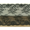 DENTELLE DE CALAIS noire motif bouquet et arabesque sur les 2 bordures 17 cm