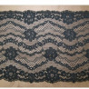 DENTELLE DE CALAIS stretch noire motifs géométrique & floral 17 cm