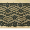 DENTELLE DE CALAIS stretch noire motifs géométrique & floral 17 cm