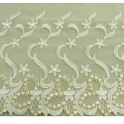 DENTELLE DE CALAIS brodée sur maille 20 cm