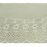 DENTELLE de calais blanc cassé brodée sur voile 13 cm /hauteur de broderie  6 cm