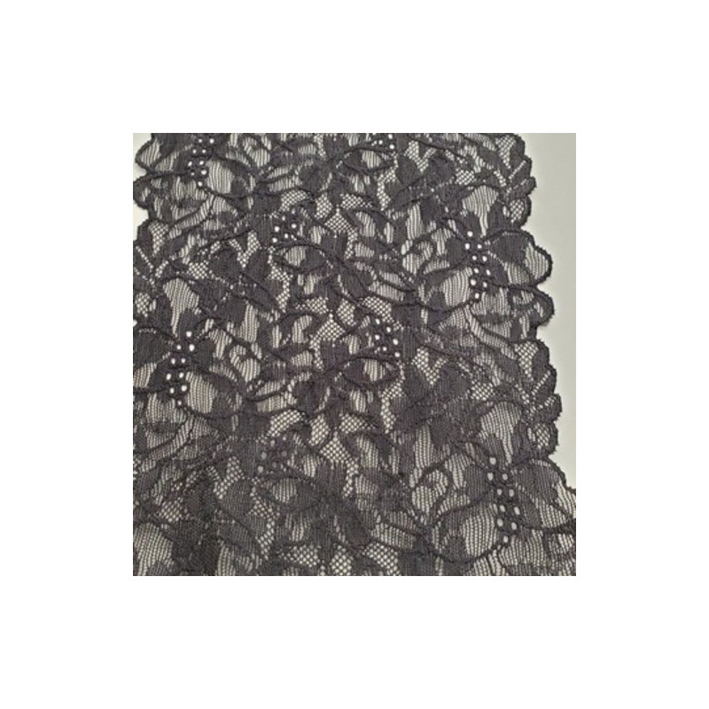 dentelle de calais jacquard noire 16 cm