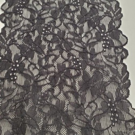 dentelle de calais jacquard noire 16 cm