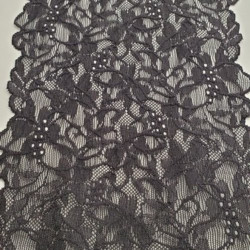 dentelle de calais jacquard noire 16 cm