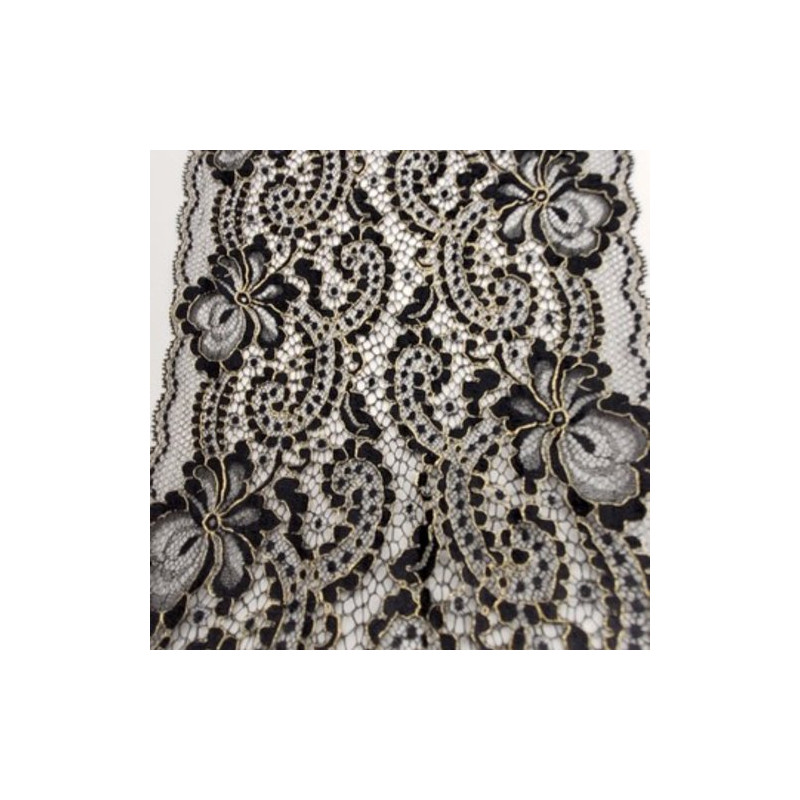 dentelle de calais leavers noir 24 cm