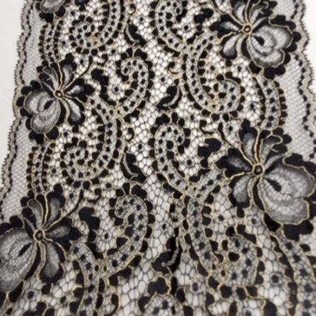 dentelle de calais leavers noir 24 cm