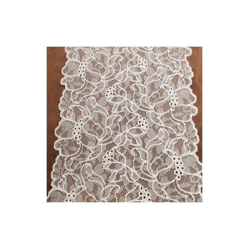 dentelle de calais leavers blanche18 cm