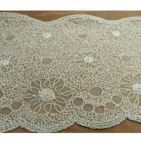 dentelle de calais gris clair 13 cm