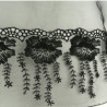 dentelle de calais noire brodée sur tulle 20 cm/ hauteur de broderie 10 cm