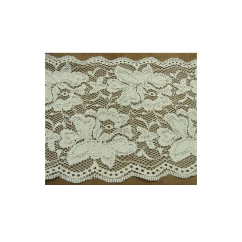 dentelle de calais  stretch blanche 14 cm