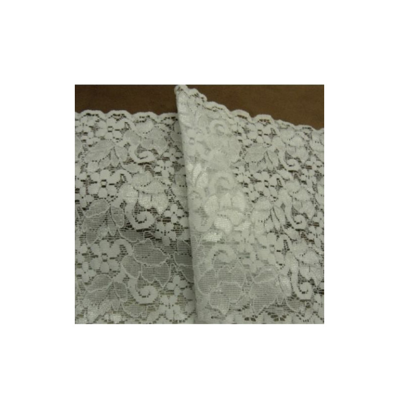 dentelle de calais stretch  gris perle 14 cm
