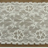 DENTELLE de calais STRETCH sur maille blanche 13 cm