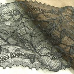 DENTELLE DE CALAIS stretch noire 15 cm