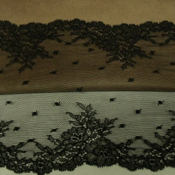 DENTELLE DE CALAIS noire 20 cm