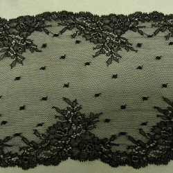 DENTELLE DE CALAIS noire 20 cm