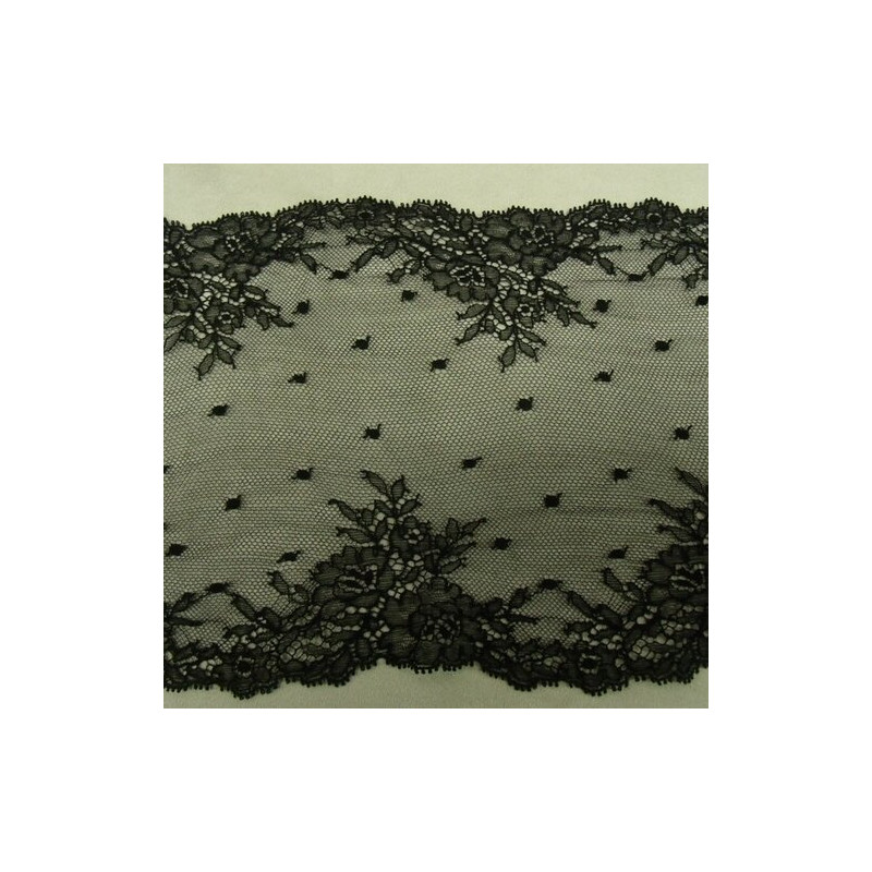 DENTELLE DE CALAIS noire 20 cm