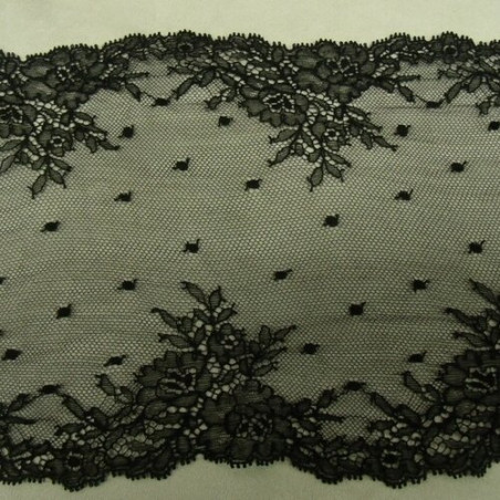 DENTELLE DE CALAIS noire 20 cm