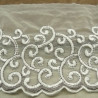 DENTELLE DE CALAIS stretch blanche 17 cm / hauteur de broderie 10 cm