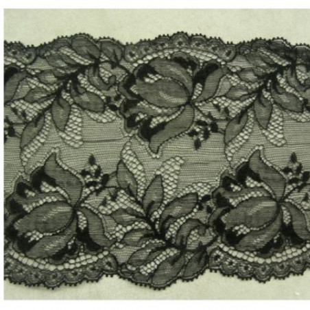 DENTELLE DE CALAIS noire leavers 15,5 cm