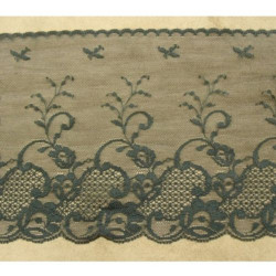 DENTELLE DE CALAIS légement stretch tulle surbrodé noire 17 cm