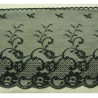 DENTELLE DE CALAIS légement stretch tulle surbrodé noire 17 cm