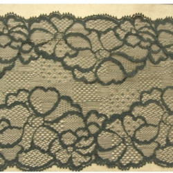 DENTELLE DE CALAIS stretch noire finement dentellée sur les deux bordures 17 cm