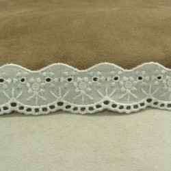 Broderie anglaise coton blanche 2.5 cm