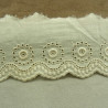 BRODERIE ANGLAISE VINTAGE écru 5.5 cm /hauteur de broderie 3.5 cm